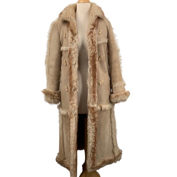 Overland Spanish Lambskin Shearling Womens Reversible Rancher Coat 40 XS/S READ - Picture 1 of 16